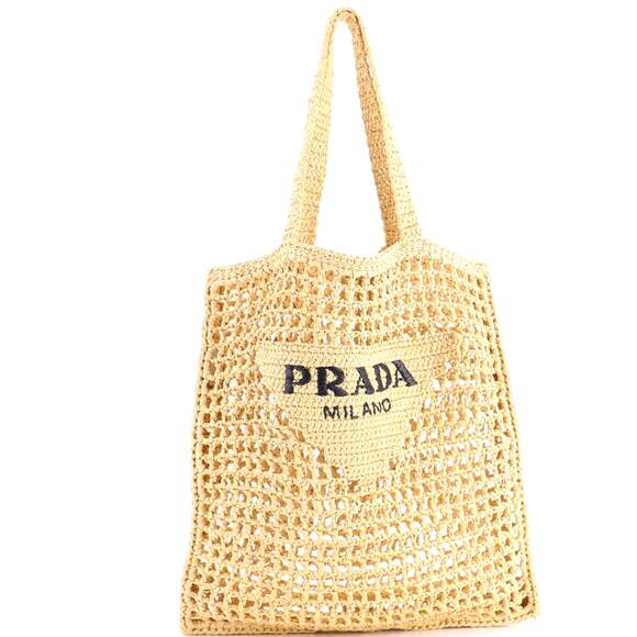 Prada Handbags - Prada Triangle Logo Open Tote Raffia #236543P17B